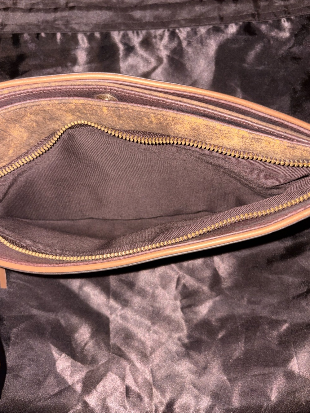 Giani Bernini Brown and Tan Striped Leather Clutch with Tassel - Picture 5 of 5